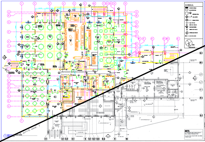 Illustration of Architectural Drawing Conversion