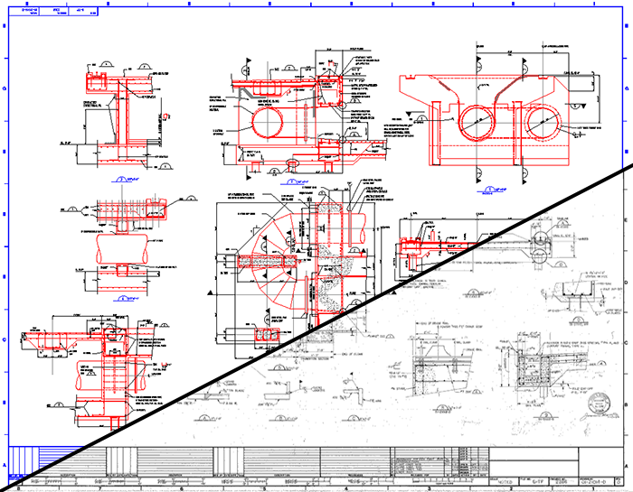 Illustration of Mechanical Drawing Conversion