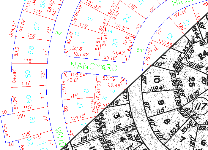 Illustration of Tax Map DWG Conversion