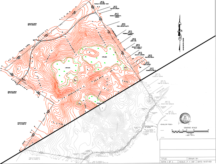 Illustration of Topo Map DWG Conversion