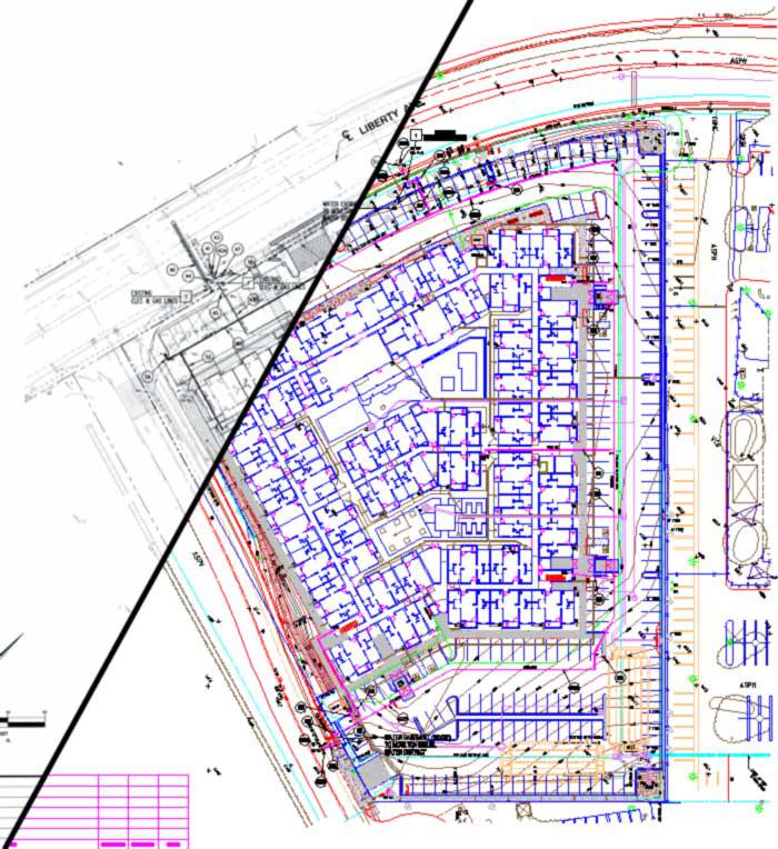 Illustration of Civil Engineering Drawing Conversion