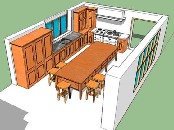 Kitchen Remodel Concept Modeled in SketchUp