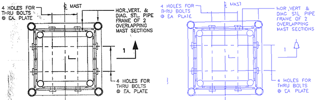 Illustration of raster to vector conversion software output